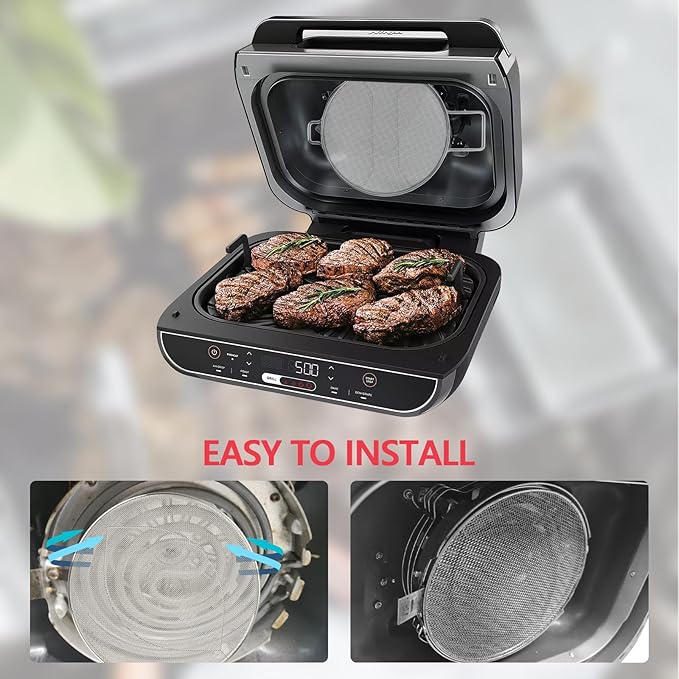 Splatter Shield & 100PCS Paper Liners for Ninja IG651,IG600,IG601 Foodi Air Fryer Accessories, Stainless Steel Splash Guard Replacement Parts for Ninja 6 in 1 Smart XL Indoor Grill Mesh Screen