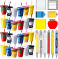 Honeydak 24 Set Back to School Teacher Gift Bulk Teachers Appreciation Gifts in Bulk 16oz Teacher Tumbler Cute Composition Notebook Sticky Note Ballpoint Pen for Mentor Lecturer Educator