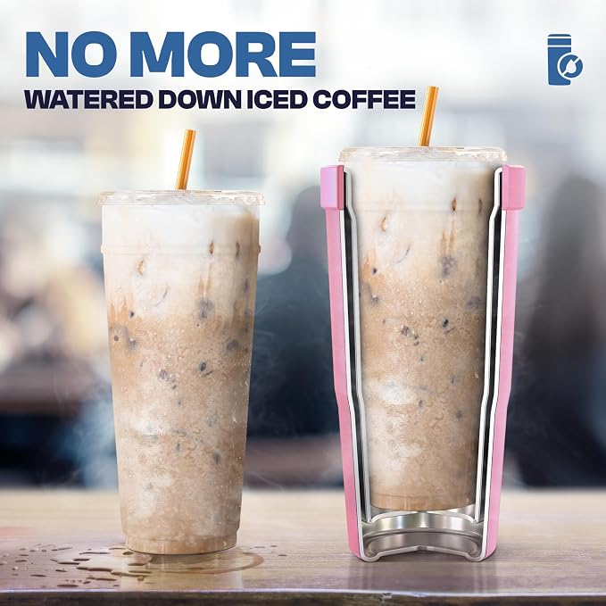 Frost Buddy Togo Buddy 30 oz Stainless Steel Vacuum Insulated Tumbler To Go Coffee Cup – Iced Coffee Cups, Iced Coffee Sleeve, Travel Mug, Thermal Cup for Hot & Cold Drinks, Dunkin Cup (Dark Night)