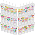 Uiifan 30 Pcs Vacation Bible School Cups for Kids, Christian Tumblers with Straws Bible Verse Cups for VBS, Sunday School, Church Party Favors Faith Gifts, Reusable Plastic Tumblers with Lids, White