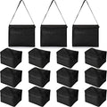 Nuogo 15 Pack Insulated Lunch Bags Bulk, Reusable Cooler Boxes, Leakproof Lunch Boxes Set, Waterproof Thermal Coolers, Insulated Beverage Bag for Women Men Work Picnic Beach(Black)