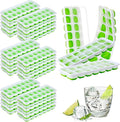 Rtteri 36 Pack Ice Cube Trays Silicone Ice Tray for Freezer Flexible 14 Cube Molds Easy Release Stackable Trays with Lid for Drinks Cocktail Coffee Baby Food (Green)
