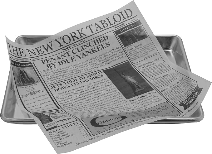 G.E.T. 4-TN1000 Appetizer/Serving Basket Tissue Liner Paper, 12" x 12", New York Newsprint (Case of 1000)