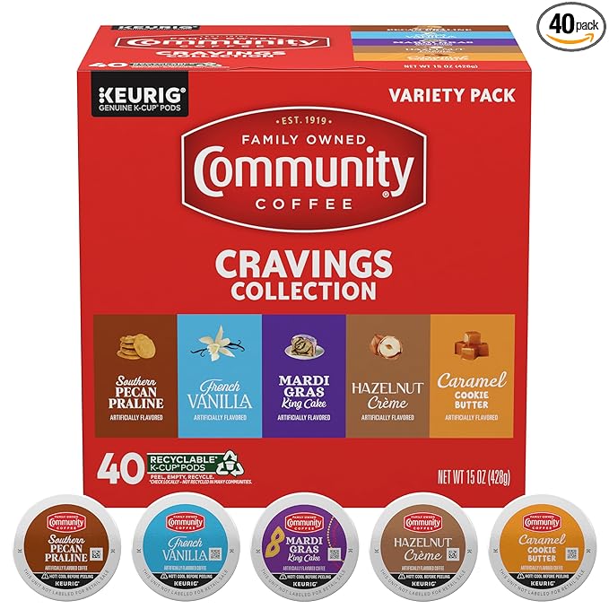 Community Coffee Cravings Collection Variety Pack, 40 ct K-Cup® Pods (Pack of 1)