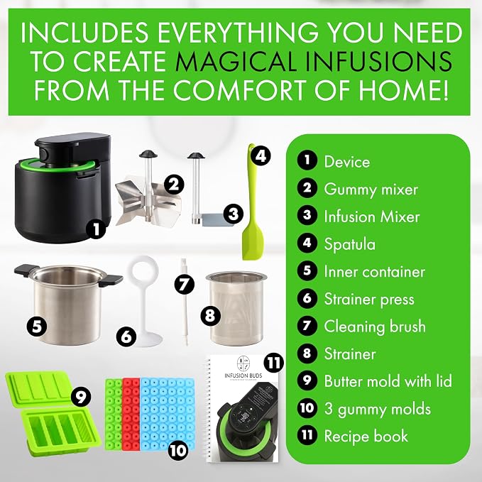 3-In-1 Magical Infuser Machine, Herb Decarboxylator & Gummy Maker. Butter maker Machine for creating Infused Butter, Gummies, Herbal Oil & More. Recipe Book & All Accessories