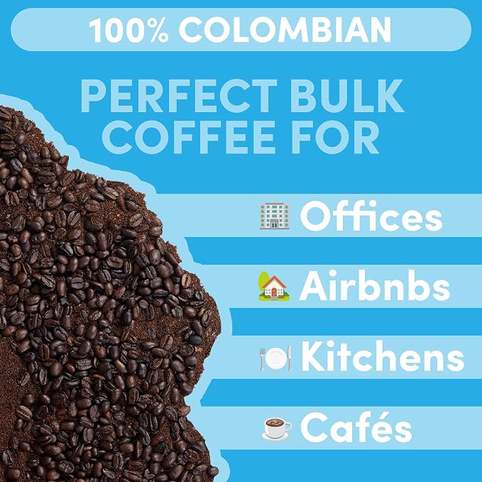 5 lb Whole Bean Coffee, 100% Colombian Coffee, Colombia Excelso, Medium Roast, Low Acid, Specialty Grade, Mold Free, 80 oz