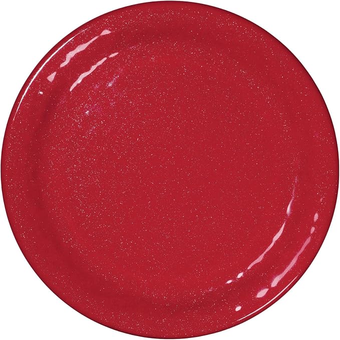 UPware 12 Piece Twinkle Dust Melamine Dinnerware Sets, Outdoor Dishes Set, Plates and Bowls Sets, Christmas Decorations, Service for 4, Red