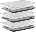 BEWOS Baking Sheet Pans With Racks Set - Including 17.6 × 12 × 1.26 Inch Carbon Steel Baking Sheet, Set of 106 (3 Sheets + 3 Cooling Racks + 100 Parchment Paper), Nonstick Bakeware sets for Baking