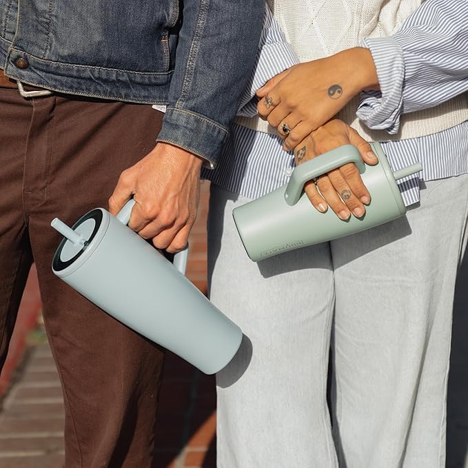BrüMate Era 30 oz Tumbler with Handle and Straw | 100% Leakproof Insulated Water Bottle Tumbler with Lid and Flexible SoftSip Straw | Made of Stainless Steel | Cup Holder Friendly | 30oz (Guava)