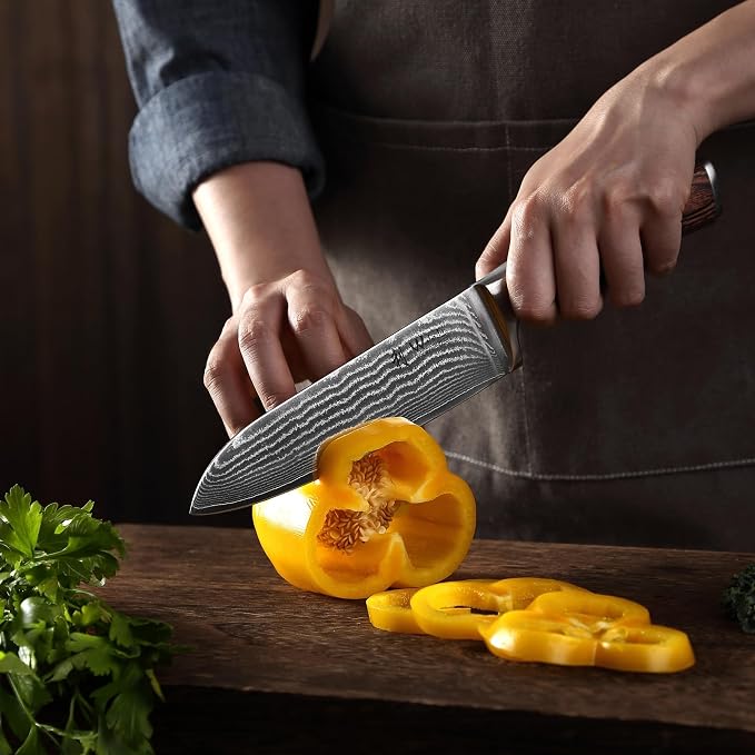 Wakoli EDIB 4-Piece Damascus Knife Set – Professional Kitchen Knife Set, 67-Layer Genuine Damascus Steel, High Carbon Stainless Steel Core (VG10), Ergonomic Pakkawood Handles, In Elegant Gift Box