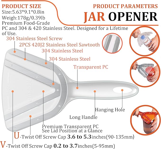 Uinxan Jar Opener for Weak Hand & Seniors with Arthritis,Easy Twist Off Bottle Caps,Patent | Unique Kitchen Gadgets,Handheld Lid Top Open for Elderly/Women/Men (Green)