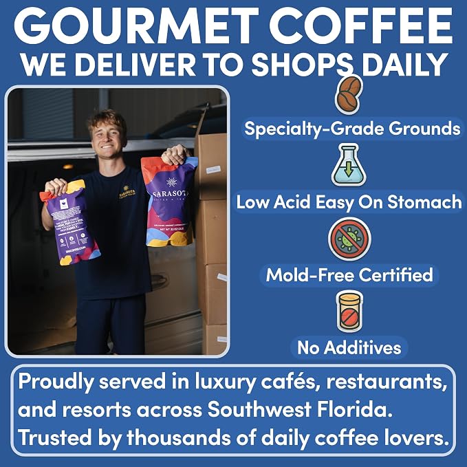 2 lb Espresso Ground Coffee | Dark Roast Coffee Ground | Strong Bold Bulk Coffee for Espresso Machines | Specialty Grade | 32 oz