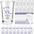 Havawish 50 Sets Quinceanera Party Favors for Guests Quinceanera Acrylic Clear Personalized Shot Glasses Thank You Cards with Organza Bags Mis Xv Años Sweet 15 Birthday Party Favors (Purple)