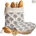 Beeswax Bread Bag & Dough Proofing Bowl Cover Set, Reusable Sourdough Bread Storage Bags, Freezer Safe Bakery Essentials for Homemade Bread
