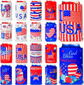 【16 PCS】 4th of July Can Holder in Bulk 4th of July Decorations Outdoor Can Cooler 4th of July Accessories Party Favors Patriotic Party Supplies Fourth of July Independence Day Accessories