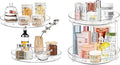 2 Pack Lazy Susan Organizer and 2 Tier Bathroom Organizer Countertop- 10.6inch/Clear
