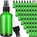 Maxcheck 50 Pieces 4oz Small Glass Spray Bottles for Essential Oil Empty Spray Mist Bottle Empty Fine Mist and Refillable Mister Refillable Liquid Containers for Perfumes, Cleaning(Green)