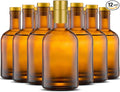 Danmu 12 fl.oz.Glass Bottles with Airtight Lid,Thick Base Glass Bottles with T-Top Cap,Glass Bottles for Liquor,Wine,Beverages,Oil,Vinegar,Kombucha,Beer,with Cork Stopper,375ml 12 Pack