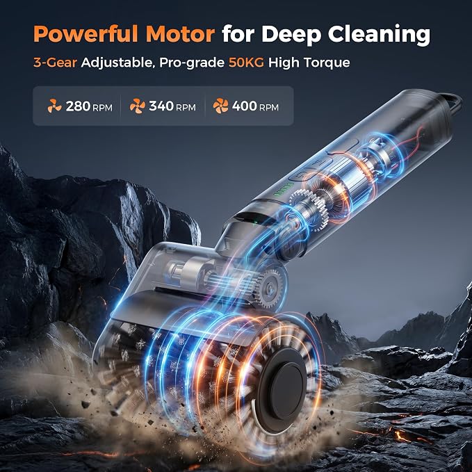 Electric Grill Brush for Outdoor Grill - Cordless Rechargeable 5000mAh BBQ Cleaner with 3 Speed & 3 Brush Heads Adjustable Angle High-Torque Power Rotary Grill Cleaning Brush Safe for All Grill Type