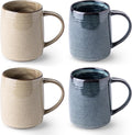 GBhome Large Coffee Mugs Set of 4, 18oz Handmade Ceramic Coffee Mugs Set with Gradient color for Latte/Tea/Beer/Hot Cocoa, Dishwasher & Microwave Safe, Multi-Color
