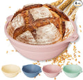 4-Pack Reinforced Silicone Banneton Bread Proofing Baskets for Sourdough, 9" Round Non-Stick Proofing Bowls with Dual Handles, Built-In Rim Support, Oven, Freezer & Dishwasher Safe, Foldable, BPA Free