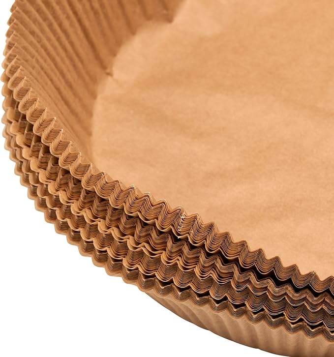 DecoPac 8" Cake Pan Liners, 100 Pack, Non-Stick Siliconized Greaseproof Paper, Round Baking Liner for Cakes and Pies, Parchment Paper Round Air Fryer Liner