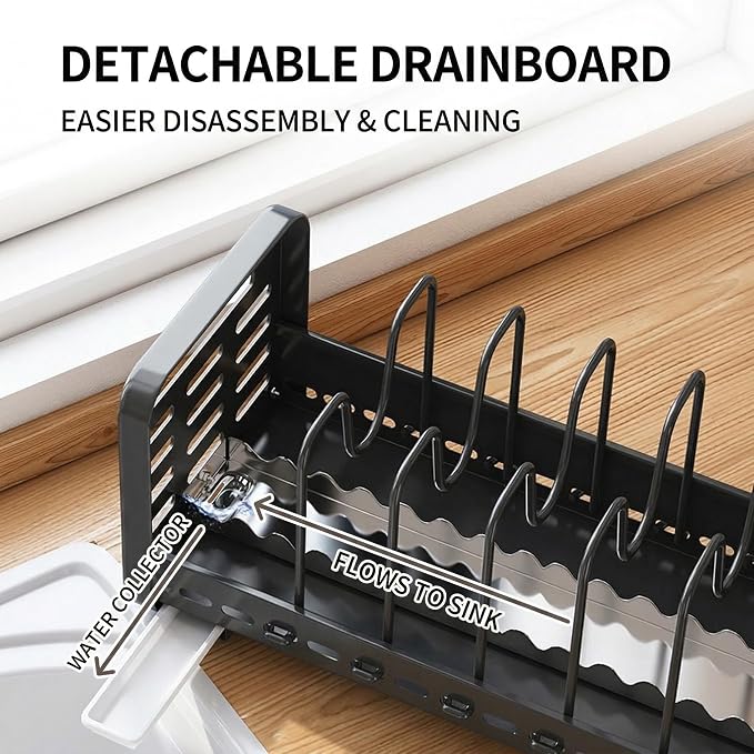 Pots and Pans Organizer Under Cabinet, Expandable 15.4"-24.8" Adjustable Pot and Pan Rack, Heavy Duty Pot Lid Organizer with Removable Drip Tray for Kitchen Cabinets, Countertops