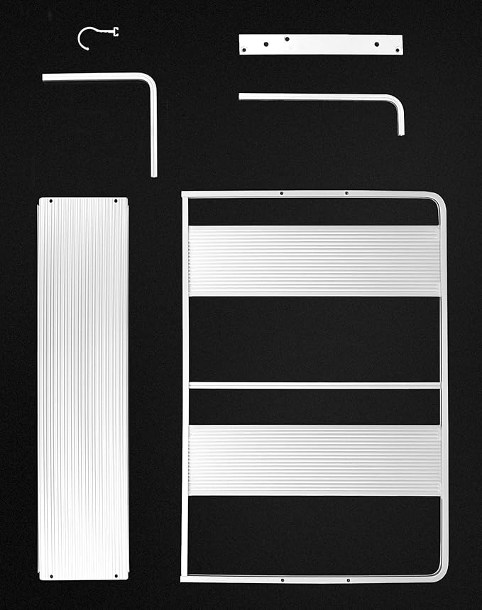 QWORK Microwave Oven Rack Shelf, Wall Mount Electric Oven Holders, Aluminum Double-Layer Microwave & Spice Rack, 2 Shelves with 10 Hooks, Support Load 88lbs, 21.65"x15"x9.84"