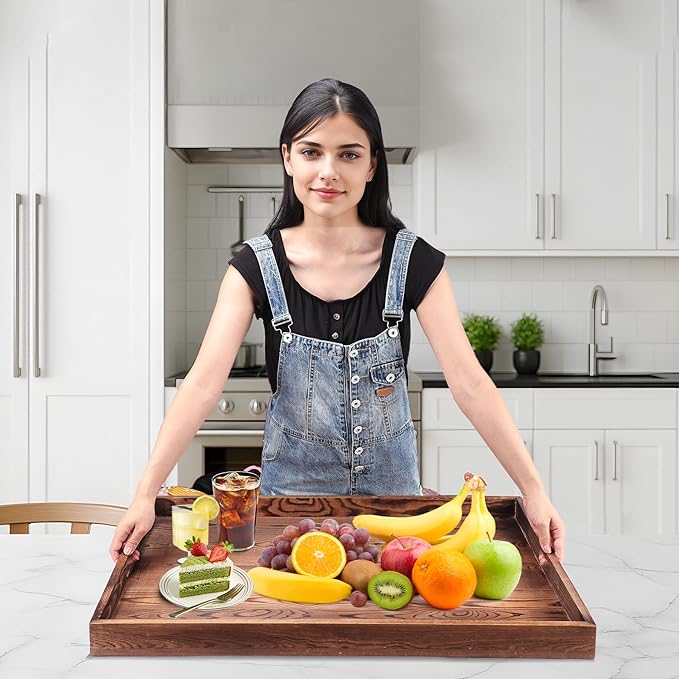 Noodle Board Stove Cover with Handle, Wooden Stove Top Cover for Electric Stove and Gas Burners, Cutting Board with Juice Groove & Separate Zone, 30"L x 21"W x 2.2"H, Natural Solid Wood