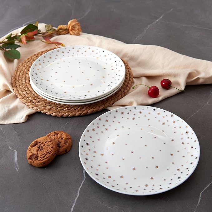 Mikasa Millie Gold Metallic Set of 4 Salad Plates, 9 Inch