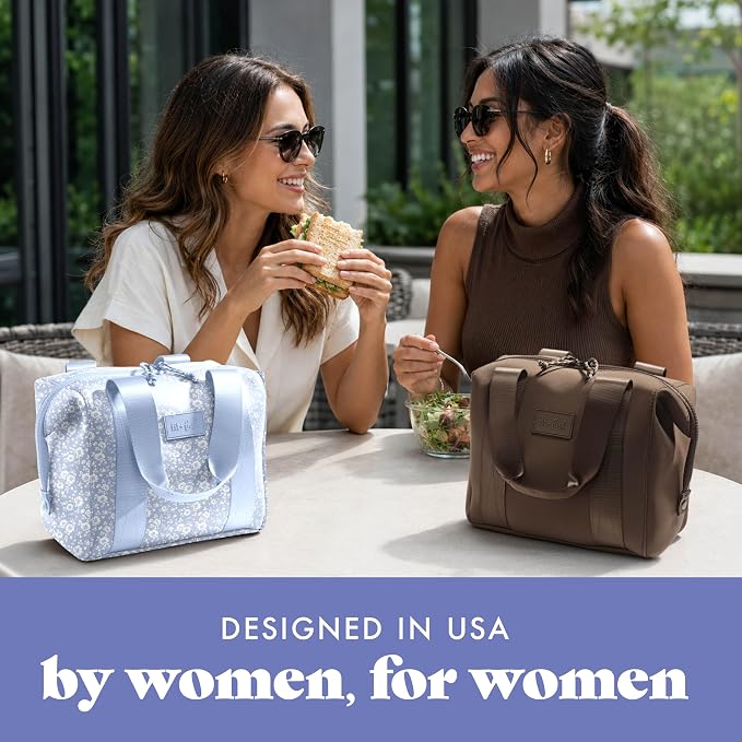 Fit & Fresh Remi Lunch Bag for Women Work – Neoprene Lunch Tote with Containers & Ice Pack, Reusable Meal Prep Lunch Box, Large Capacity, Machine Washable