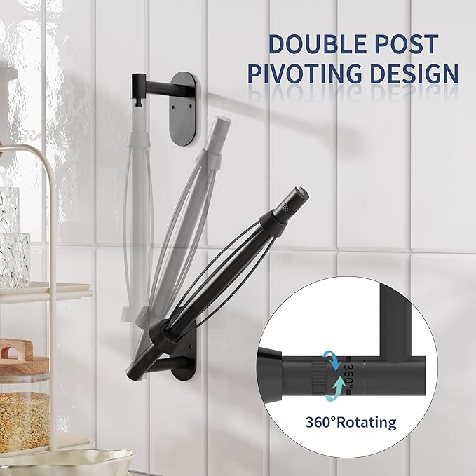 Paper Towel Holder Under Cabinet, Single Hand Operable Roll Holder with Damping Effect,Self-Adhesive or Drilled SUS304 Stainless Steel for Kitchen Bathroom,Matte Black