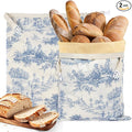 Reusable Beeswax Bread Bags for Homemade Bread & Sourdough, 2-Pack XL Airtight Food Storage Bags, Organic Cotton Linen Covers - Freezer-Friendly Freshness Preservation Keeps Fresh Longer