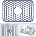Bestjing Silicone Sink Protectors for Kitchen Sink with Center Drain -18.2"x12.5" Kitchen Accessory, Non-Slip Heat Resistant Mat for Bottom of Farmhouse Porcelain Stainless Steel, Dishwasher Safe