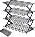 Pleafind 2/3/4-Tier Collapsible Cooling Rack - 3 Setting Design, Adjustable ＆ Stackable Baking Rack, 5 Modes Cooling Racks for Cooking and Baking, Roasting ＆ Grilling Gifts for Picnic Party