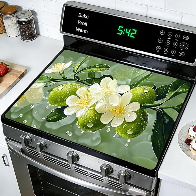 Stove Top Covers for Electric Stove: Heat Resistant Protector Glass Stove Top Expands Counter Space, Stylish Kitchen Decor (CH731)