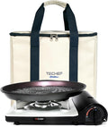 TECHEF - Stovetop Korean BBQ Non-Stick Grill Pan with Agni Portable Gas Stove Burner, Made in Korea (Essential KBBQ Set)