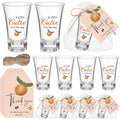 Pickmesh 25 Sets Little Cutie Baby Shower Shot Glasses for Guests Include Little Cutie Is on The Way Acrylic Shot Glasses Oranges Cards Bags for Gender Reveal Orange Theme Tangerine Party Supplies