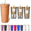 Frost Buddy Togo Buddy | 30 oz Stainless Steel Vacuum Insulated Tumbler | To Go Coffee Cup – Iced Coffee Cups, Iced Coffee Sleeve, Travel Mug, Thermal Cup for Hot & Cold Drinks, Dunkin Cup (Caramel)