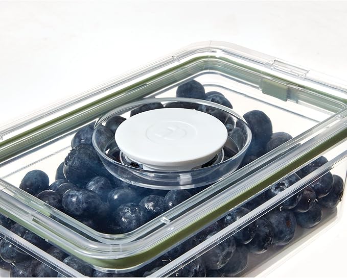 iDesign Medium Short Produce Storage Bin with Insert Tray, The Fresh Collection – 5" L x 8.1” W x 3” H, Clear Bin