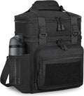 Tactical Lunch Box Cooler Bag - Expandable Insulated Lunch Bag for Men Women - Large Lunchbox for Adults Work Shifts Outdoor Trips Black 16L