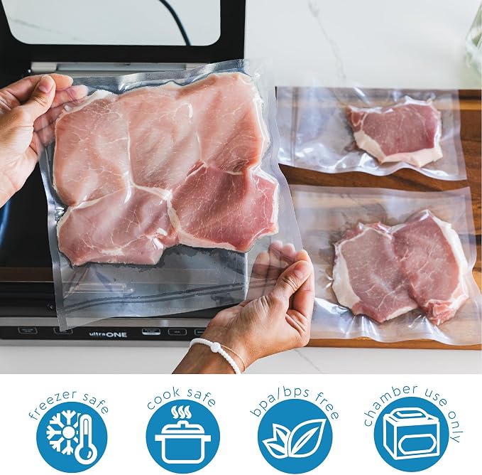 Avid Armor Chamber Vacuum Sealer Bags – 6x8", 8x10" & 10x10" – 300 Pack – Heavy Duty Commercial Grade, BPA-Free Pouches for Sous Vide, Food Preservation, Meat Storage, Freezing, and Long-Term Storage