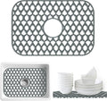 SAMSIER Silicone Sink Protectors Mats (13x11 & 14x12 & 16x12 & 18x16 & 19x14 & 21x16 & 22x13 & 25x16 & 26x14 & 28x14 & 30x16) for Bottom of Kitchen Sink (19”x13”, Center Drain)