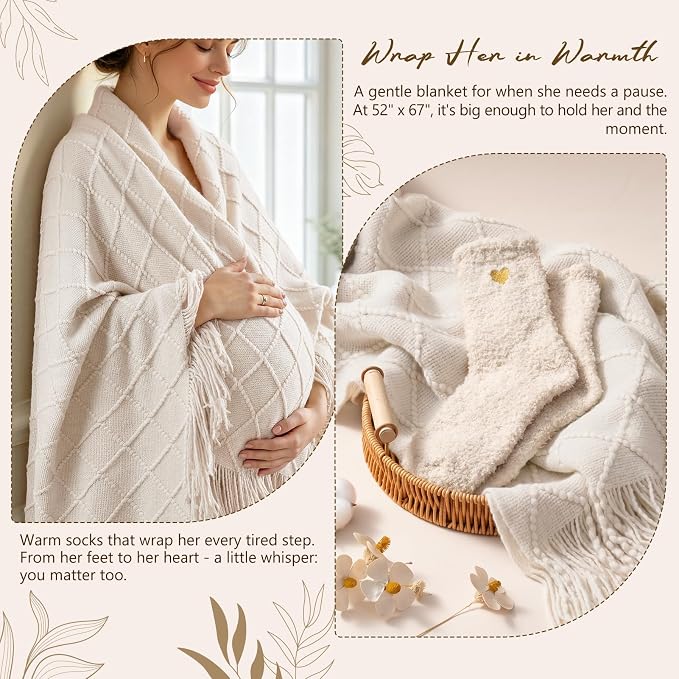 New Mom Gifts for Women Care Package, Postpartum Gifts for New Mom After Birth Essentials Kit, Pregnancy Gifts for Expecting Pregnant First Time Mom To Be Gift Basket, Gender Reveal Gift Push Presents
