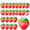 Havawish 24 Pcs 17oz Strawberry Shaped Cups with Lids and Straws, Reusable Spill Resistant Plastic Cute Drinking Cups Strawberry Water Bottles for Birthday Party Summer Gathering Girl Women Daily Use