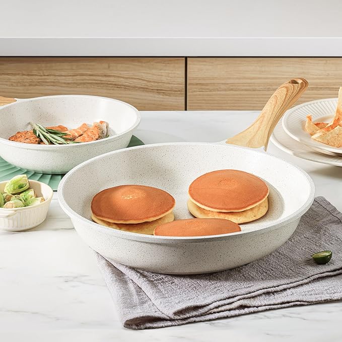 SENSARTE Nonstick Ceramic Frying Pan Skillet, 11 Inch Omelet Pan, Healthy Non Toxic Induction Compatible Egg Pan with Heat Resistant Handle, PTFE and PFAS-Free