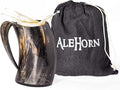 AleHorn Original Handcrafted Authentic Viking Drinking Horn Tankard for Beer Mead Ale - Genuine Medieval Inspired Stein Mug Food Safe Vessel with Handle (16oz)