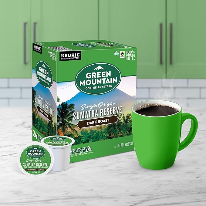 Green Mountain Coffee Roasters Sumatra Reserve, Single-Serve Keurig K-Cup Pods, Dark Roast Coffee Pods, 96 Count