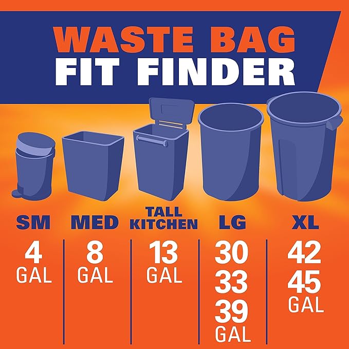 Hefty Ultra Strong 13 Gallon Trash Bags, Tall Kitchen Trash Bags 13 Gallon Size, Drawstring Closure, Continuous Odor Control, White, Unscented, 110 Bags