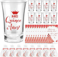 Havawish 25 Sets Quinceanera Party Favors for Guests Quinceanera Acrylic Clear Personalized Shot Glasses Thank You Cards with Organza Bags Mis Xv Años Sweet 15 Birthday Party Favors (Red)